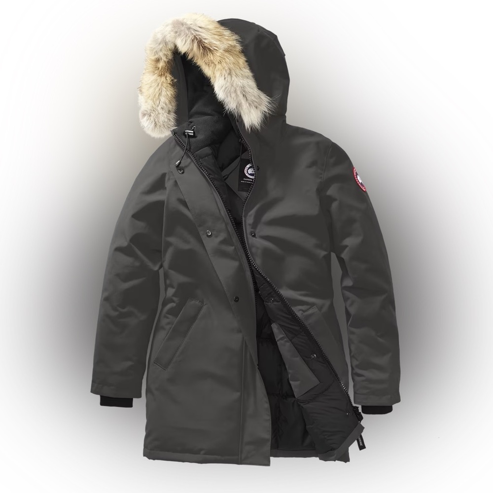 Canada Goose Victoria Black Parka with Fur Trim